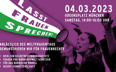Welt­frau­en­tag 2023 – Demo für Frau­en­rech­te: 4. März in München